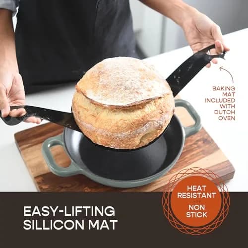 Krustic Enameled Cast Iron Dutch Oven 6 Qt | Perfect for Sourdough & Baking thumbnail 2