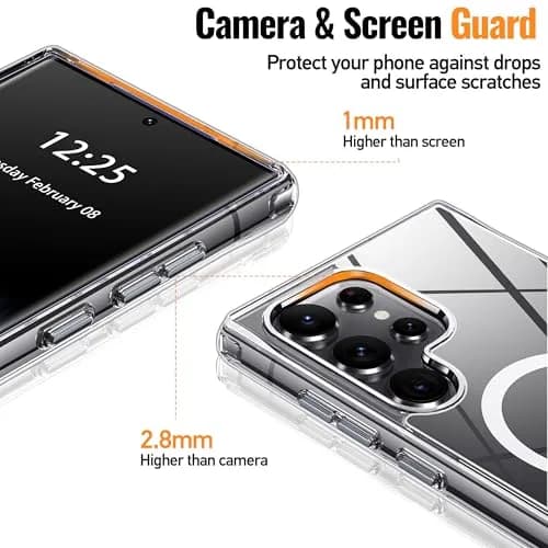 Oterkin Magnetic for Samsung Galaxy S25 Ultra Case Clear | MagSafe Compatible & Anti-Yellowing (70-120 chars) thumbnail 5