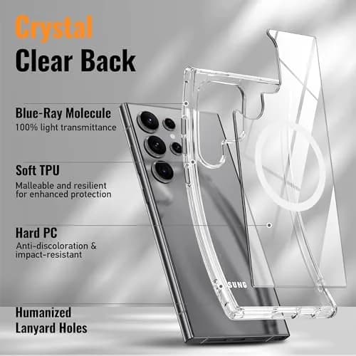 Oterkin Magnetic for Samsung Galaxy S25 Ultra Case Clear | MagSafe Compatible & Anti-Yellowing (70-120 chars) thumbnail 7