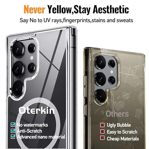 Oterkin Magnetic for Samsung Galaxy S25 Ultra Case Clear | MagSafe Compatible & Anti-Yellowing (70-120 chars) thumbnail 3