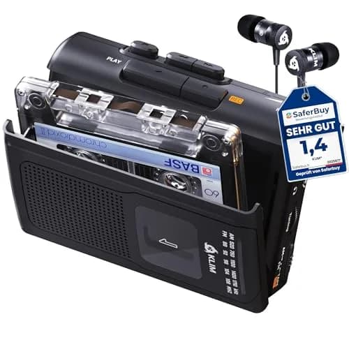 KLIM K8 Portable Cassette Player Recorder with AM/FM Radio & Speaker | 12.1cm x 9.16cm x 3.95cm thumbnail 1