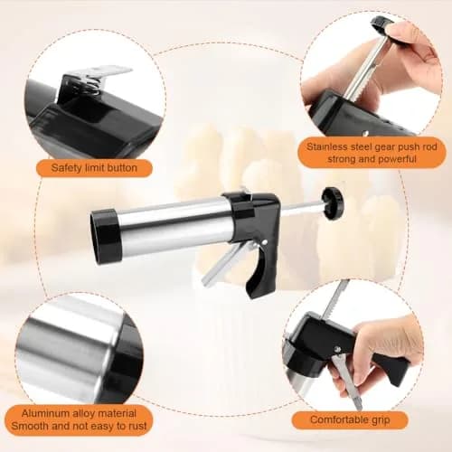 CALIDAKA 3-in-1 Churro Maker Kit, Stainless Steel Cookie Press Gun | Easy Home Baking (120 chars) thumbnail 4
