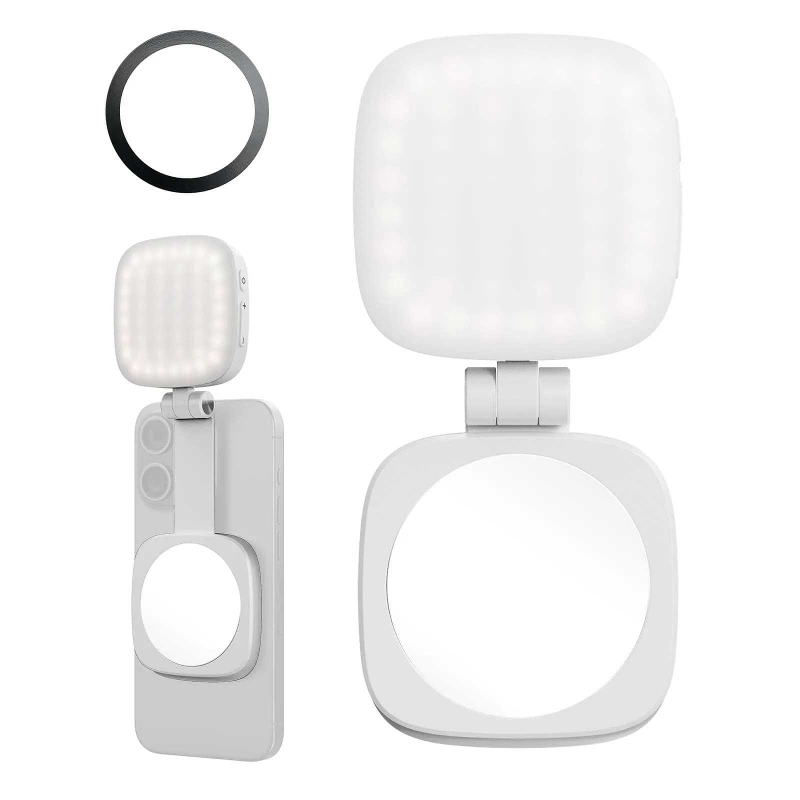 SmallRig Magnetic Selfie Light with Mirror, White | 360° Fill Light Coverage for Content Creation - main product image