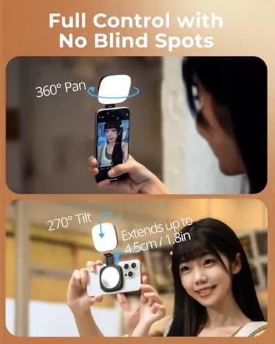 SmallRig Magnetic Selfie Light with Mirror, White | 360° Fill Light Coverage for Content Creation thumbnail 4
