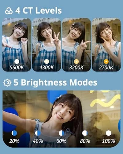 SMALLRIG Magnetic Selfie Light for iPhone, Phone Light with Mirror, Black | 6cm (2.36in) Compact LED Video Light thumbnail 5