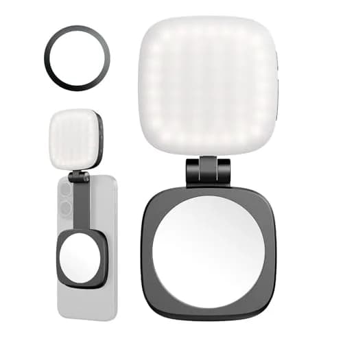 SMALLRIG Magnetic Selfie Light for iPhone, Phone Light with Mirror, Black | 6cm (2.36in) Compact LED Video Light thumbnail 1