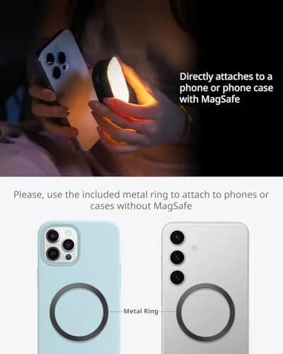 SMALLRIG Magnetic Selfie Light for iPhone, Phone Light with Mirror, Black | 6cm (2.36in) Compact LED Video Light thumbnail 3