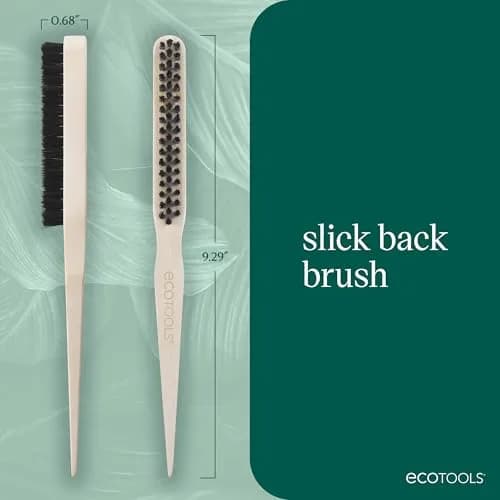 EcoTools Slick Back Hairbrush, Small Brush for Ponytail or Bun, 1 Count | Eco-Friendly, Vegan Boar Bristles, Bamboo Handle thumbnail 4