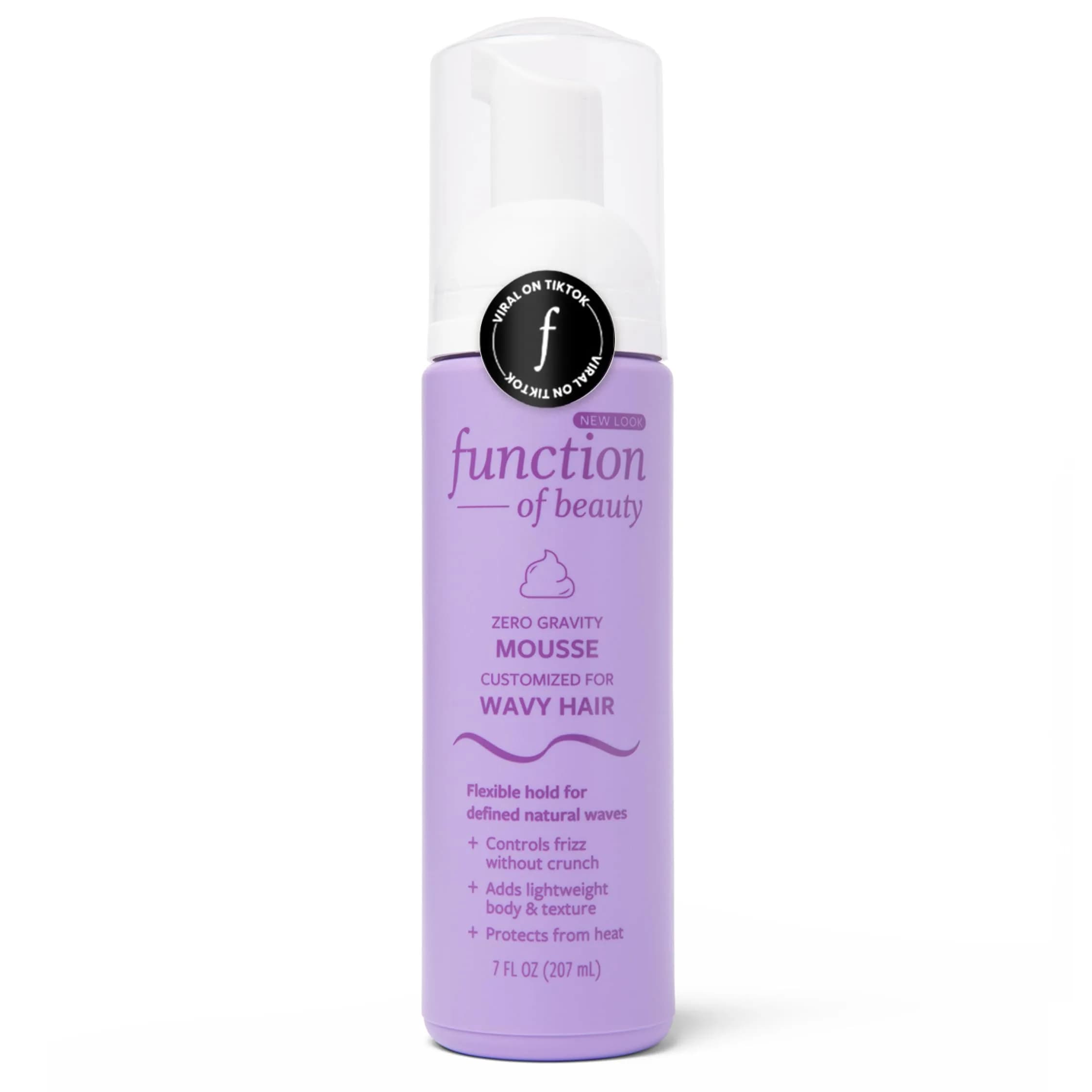 Function of Beauty Wavy Hair Mousse for Styling - Anti-Frizz, Lightweight Hold, 7 fl oz | Supports Natural Waves & Frizz Control