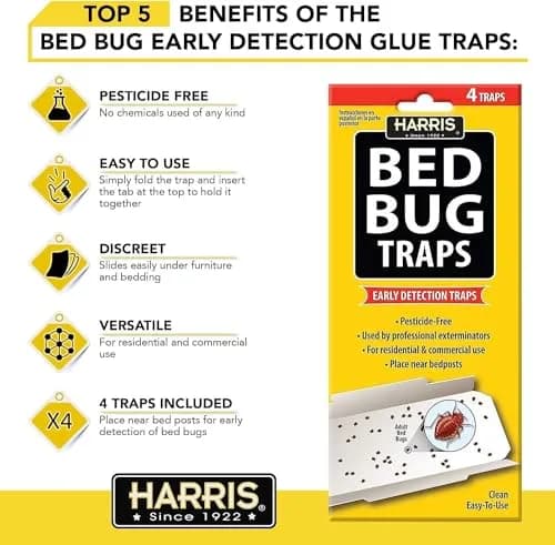 Harris Bed Bug Early Detection Glue Traps 8 Traps (Pack of 2) | Discreet Monitoring for Indian Homes thumbnail 3