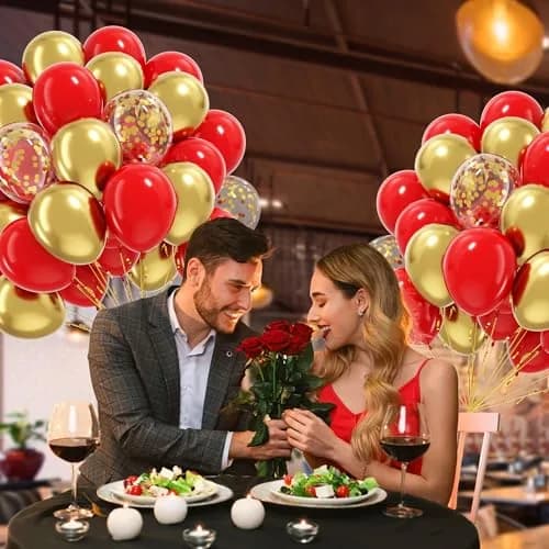 awenztech Red & Gold Balloons 60pcs (12-inch) | Assorted Colors Party Value Pack thumbnail 4