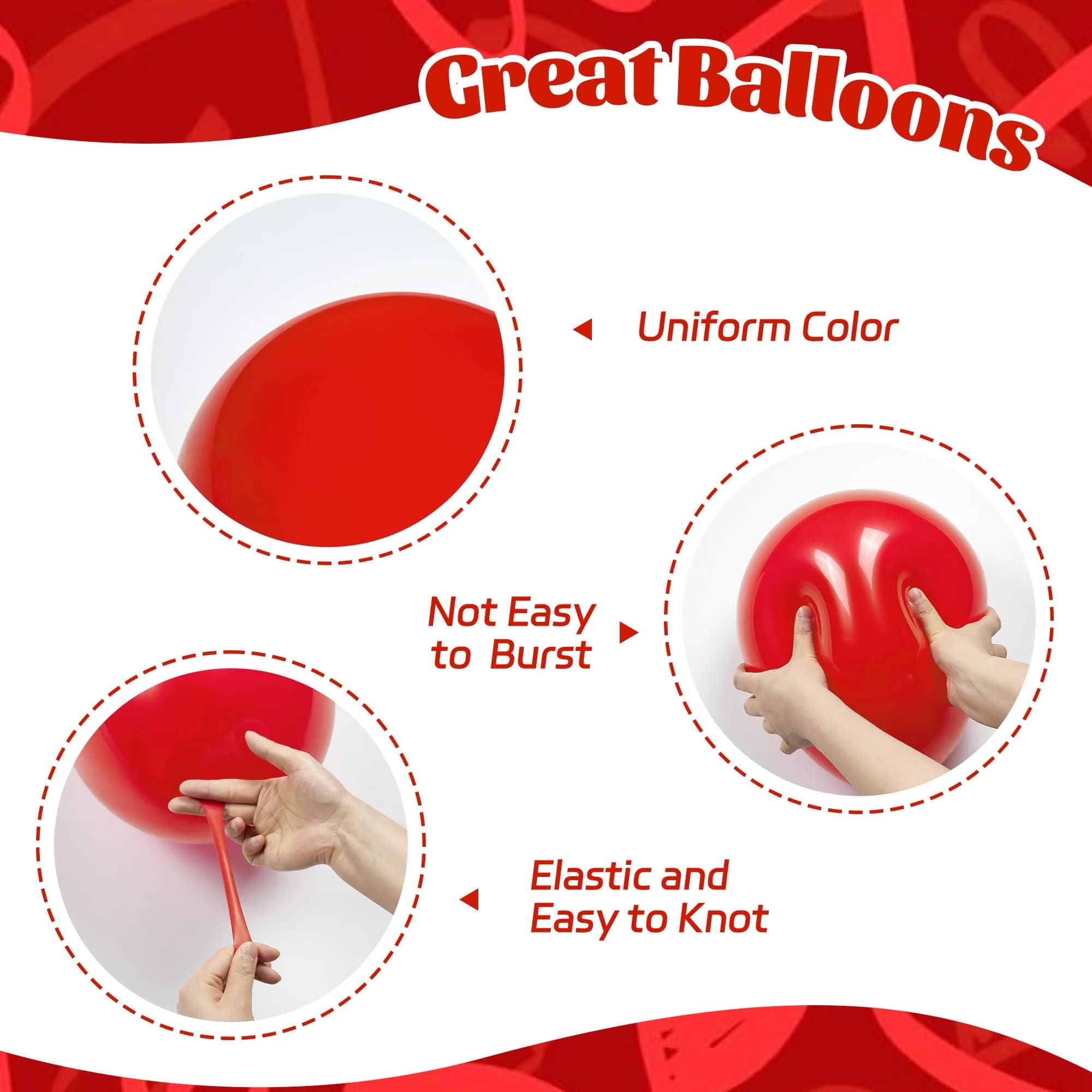 awenztech Red & Gold Balloons 60pcs (12-inch) | Assorted Colors Party Value Pack - view 3