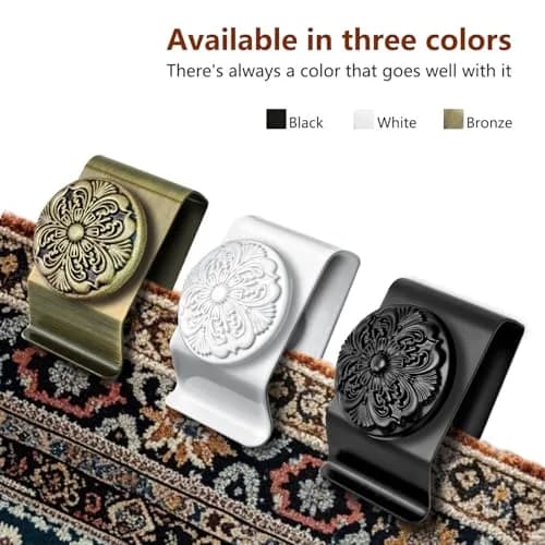 Doselves Metal Tapestry Wall Hanging Clamps 4 Pack with Screws | Bronze Finish, 20lb Capacity thumbnail 5
