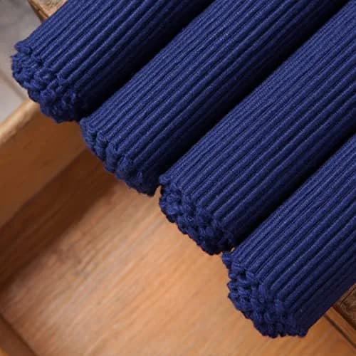 Now Designs Spectrum Placemats Ribbed Cotton, Indigo Blue | Classic 19x13 inch Set of 4 thumbnail 5