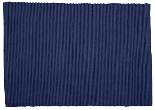 Now Designs Spectrum Placemats Ribbed Cotton, Indigo Blue | Classic 19x13 inch Set of 4 thumbnail 8