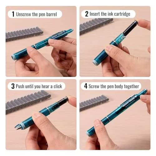 WRITECH W-1784 Cartridge Black Ink 16ct | Long-Lasting, Smooth Flow for Fountain Pens thumbnail 2