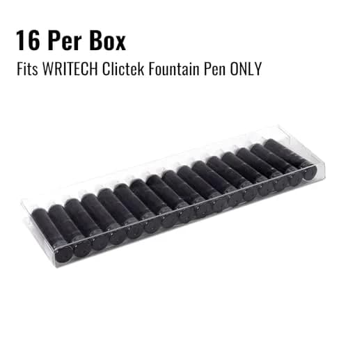 WRITECH W-1784 Cartridge Black Ink 16ct | Long-Lasting, Smooth Flow for Fountain Pens thumbnail 3