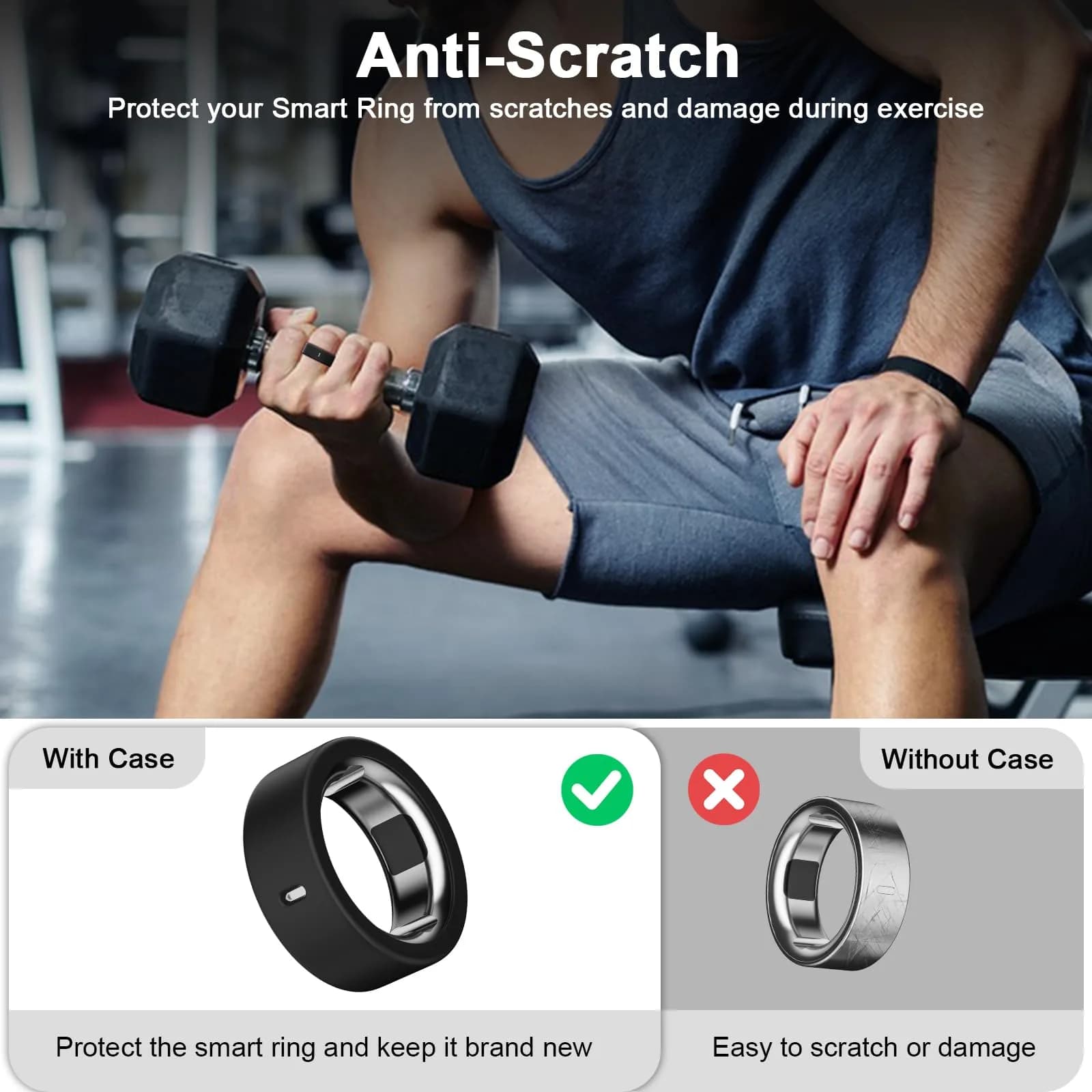 ZOOROO 6-Pack Oura Ring Silicone Covers for Gen 3/4 Smart Rings | Sizes M (8/9/10/11) | 2 Black, 2 Clear, 1 Star, 1 Cactus Green - view 4