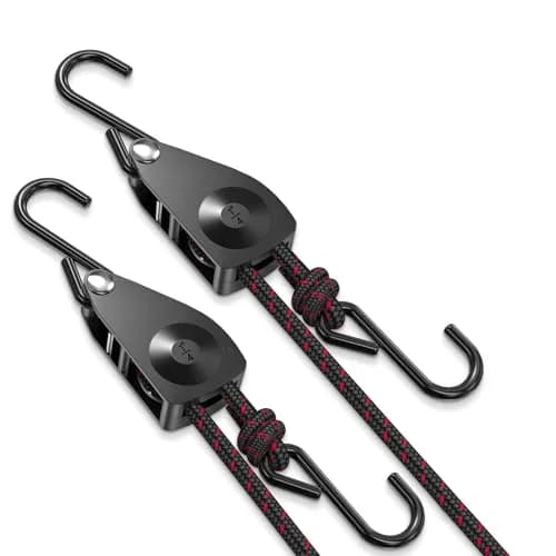 VIPARSPECTRA 1/4" Heavy Duty Adjustable Rope Hangers 2 Pack, 12FT Tie-Down | 150 lbs Capacity Per Ratchet thumbnail 1