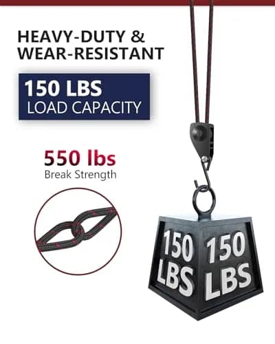 VIPARSPECTRA 1/4" Heavy Duty Ratchet Tie Down Straps, 12FT Rope Hangers (4-Pack, Black) | 150 lbs WLL Per Ratchet thumbnail 6