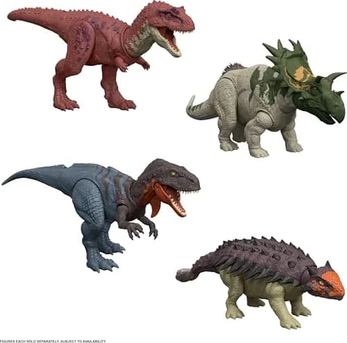 Mattel Jurassic World Rebirth Wild Roar Dinosaur Toy, 9.6 inch | Posable Ankylosaurus with Attack & Sound thumbnail 6