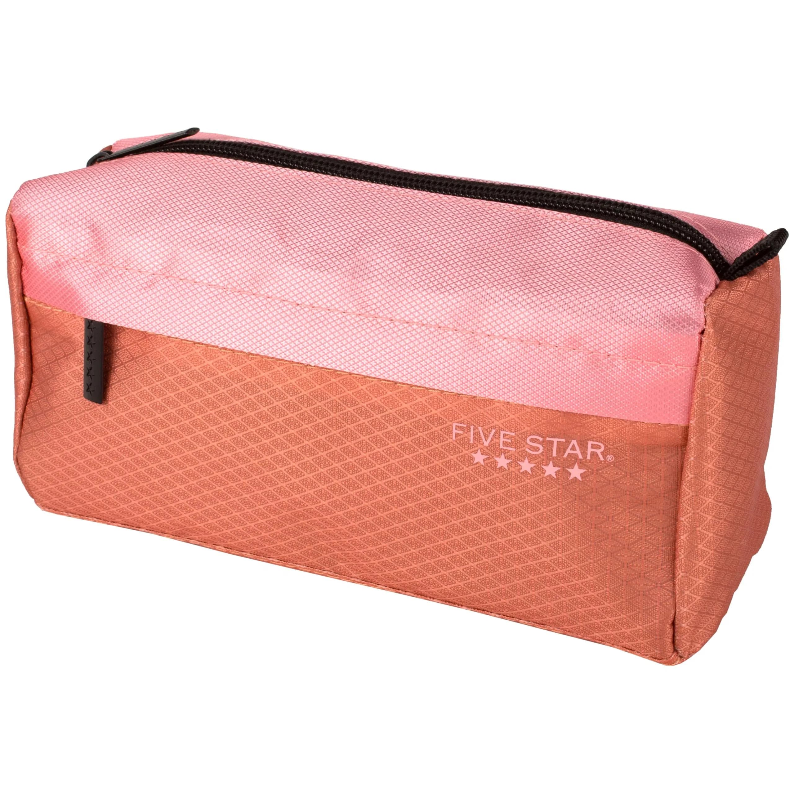 Five Star Pencil Pouch, Pen Case, 9-Pocket Zipper Organizer, Pink/Terracotta | Durable School Storage — Pink/Terracotta