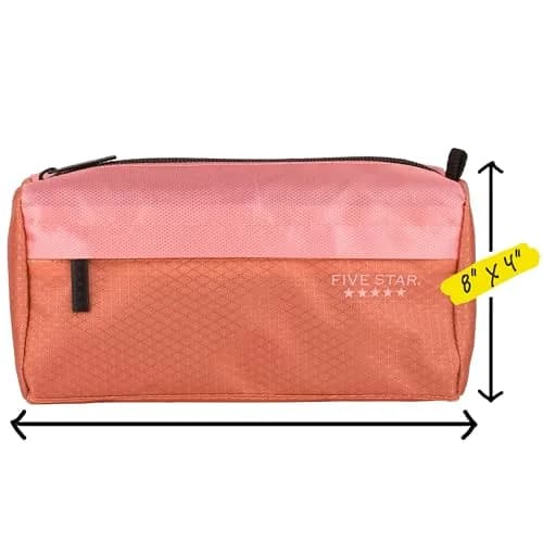 Five Star Pencil Pouch, Pen Case, 9-Pocket Zipper Organizer, Pink/Terracotta | Durable School Storage thumbnail 8
