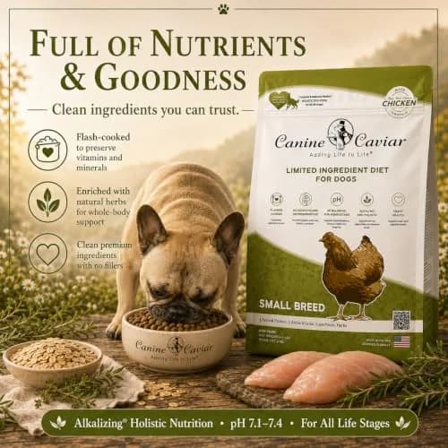 Canine Caviar Small Breed Dry Dog Food Chicken & Whole Ground Oats 22 lb | Grain-Free, pH Balanced thumbnail 3