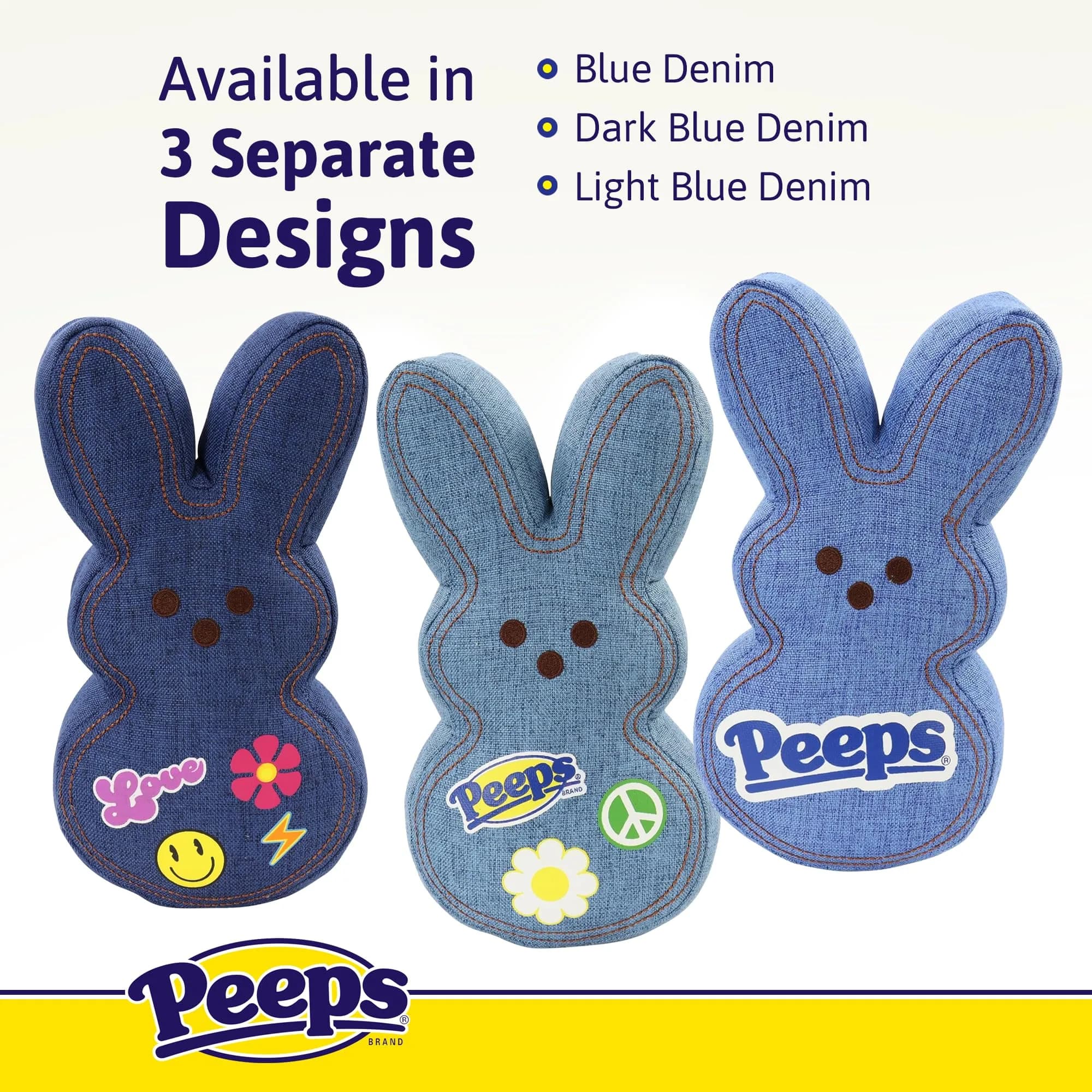 Animal Adventure 9" Dark Blue Denim Shaggy Bunny Peeps Plush | Easter Basket Stuffed Animals for Kids - view 6