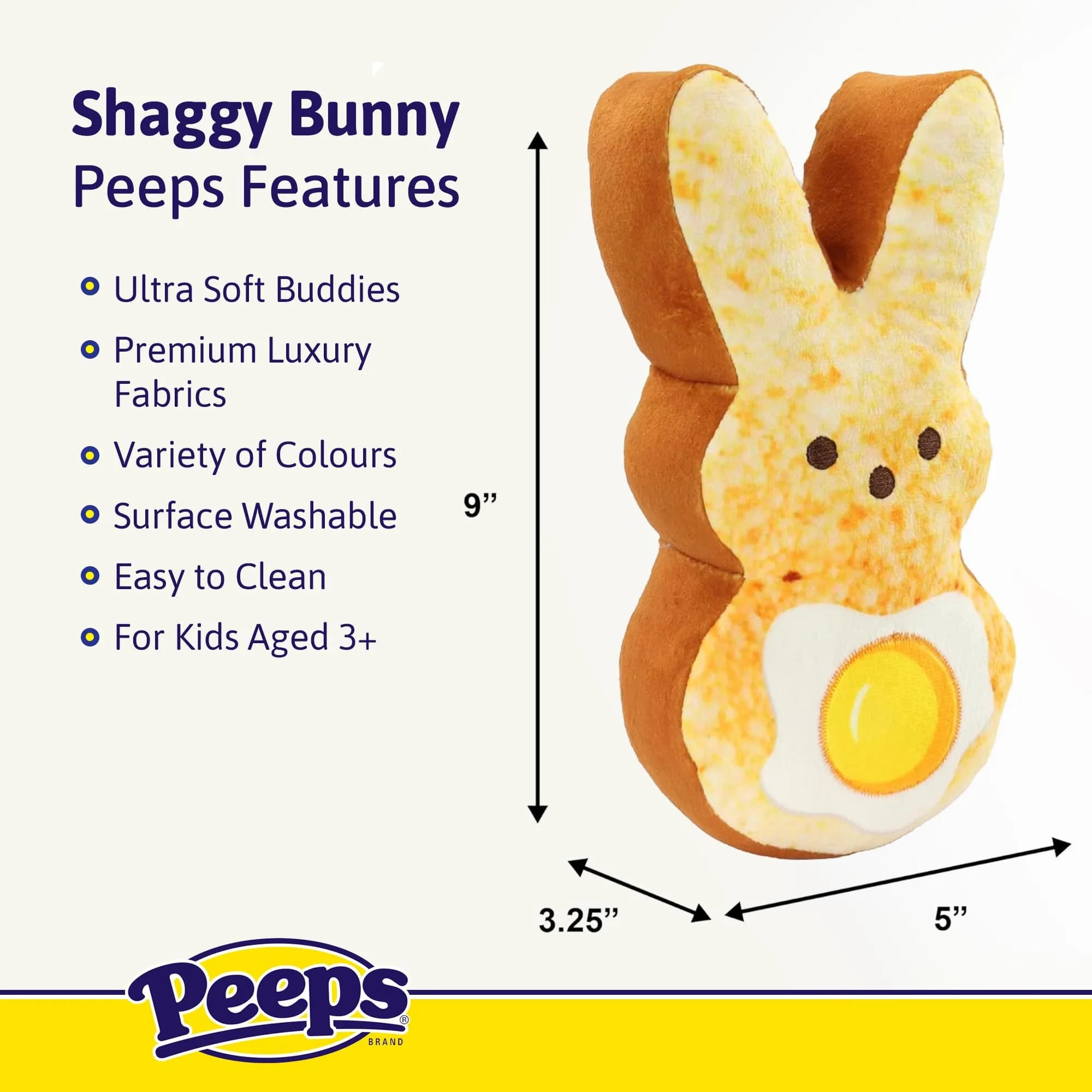 Animal Adventure Hash Browns 9" Plush PEEPS Suit & Glasses Toy Figure | ASTM-Tested Educational Toy - view 3
