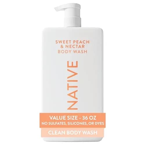 Native Clean Body Wash Sweet Peach & Nectar 1065ml (36 Fl Oz) | Gentle pH-Balanced for Sensitive Skin thumbnail 1