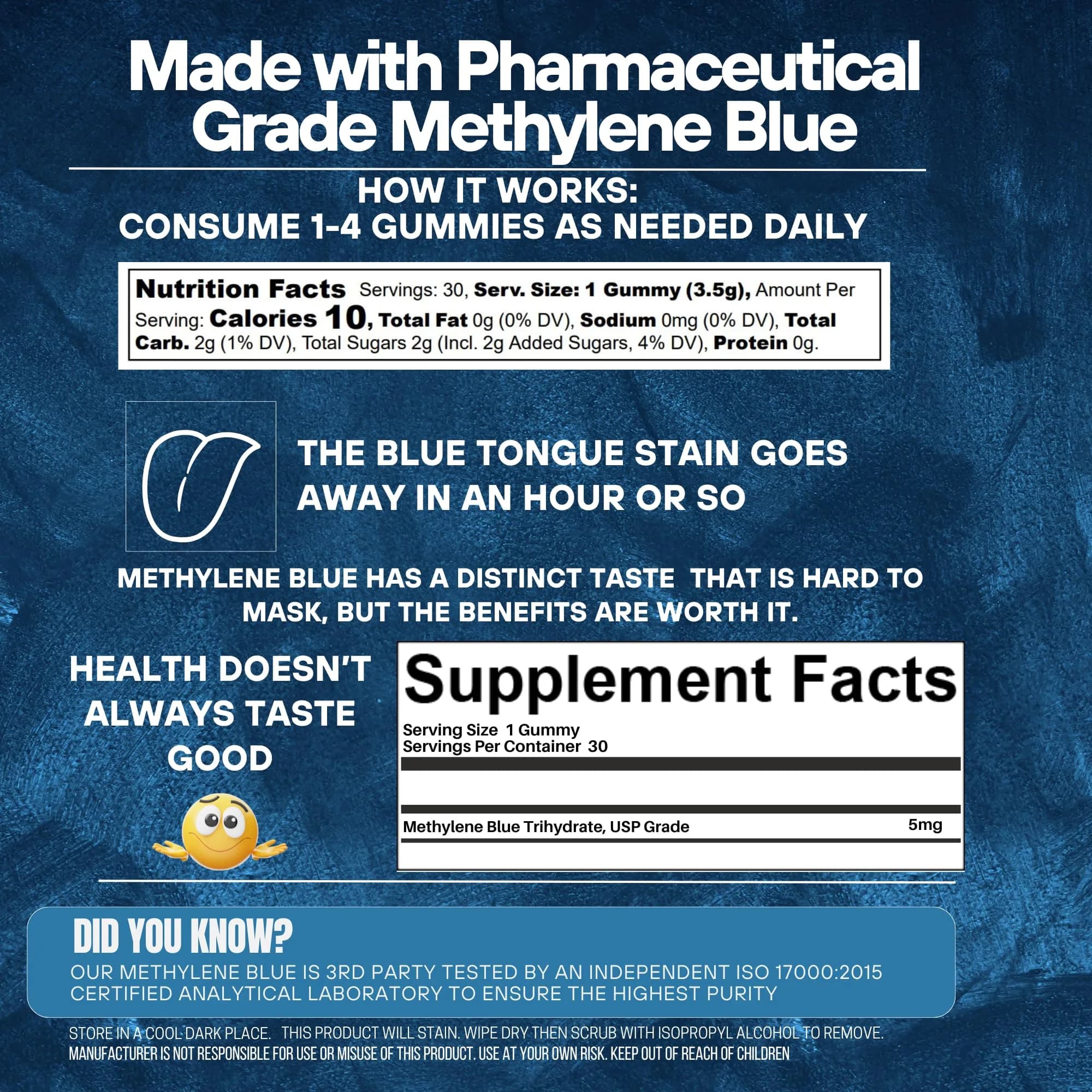 Methylene Blue Co Methylene Blue Gummies 5mg (30 Count) - view 8