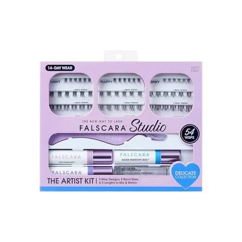 FALSCARA False Eyelash Kit | 54 Stackable Clusters, Water-Resistant, Delicate, 8-12mm thumbnail 1