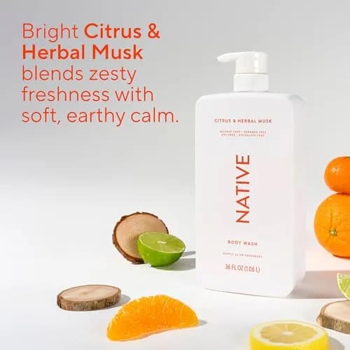 Native Clean Body Wash Citrus & Herbal Musk 1065ml (36 Fl Oz) | Gentle pH-Balanced for Sensitive Skin thumbnail 5