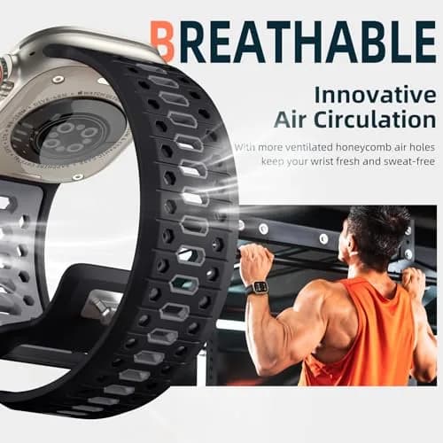 Maledan Sport Silicone Watch Band 49mm/46mm/45mm/44mm/42mm | Breathable, Waterproof, Adjustable thumbnail 2
