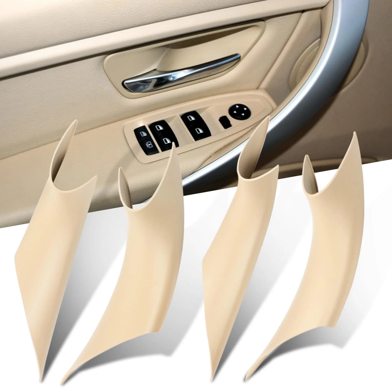 Jaronx Beige 4-Piece All Doors Handle Covers for BMW 3 Series & 4 Series - main product image