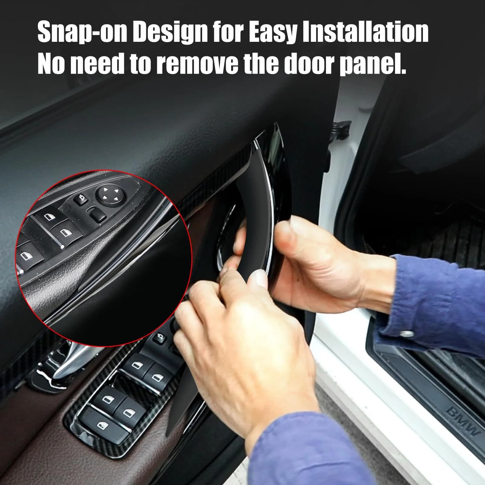 Jaronx Black Door Handle Covers for BMW 3 Series 4 Series (4 Piece Set) - view 4
