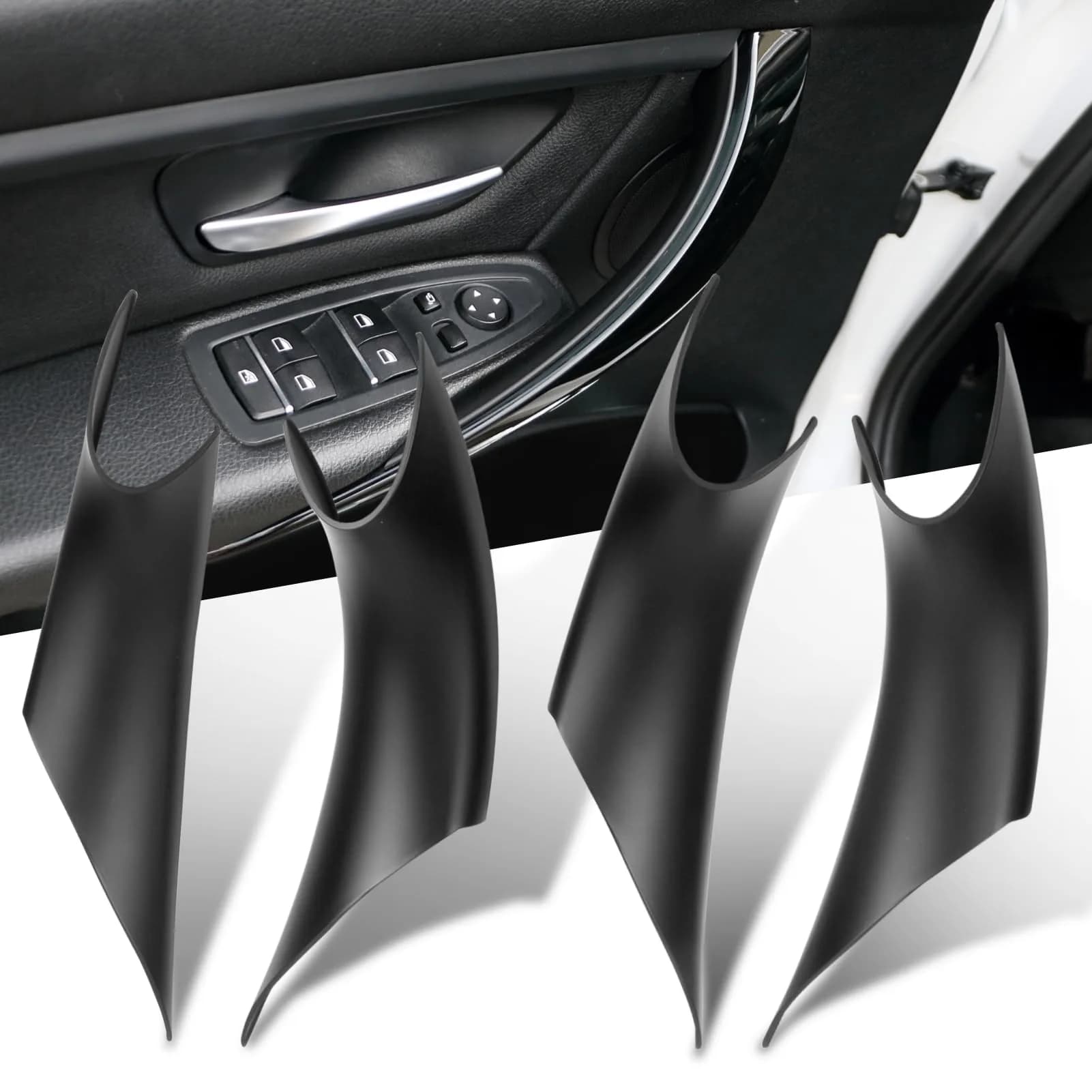 Jaronx Black Door Handle Covers for BMW 3 Series 4 Series (4 Piece Set) - main product image
