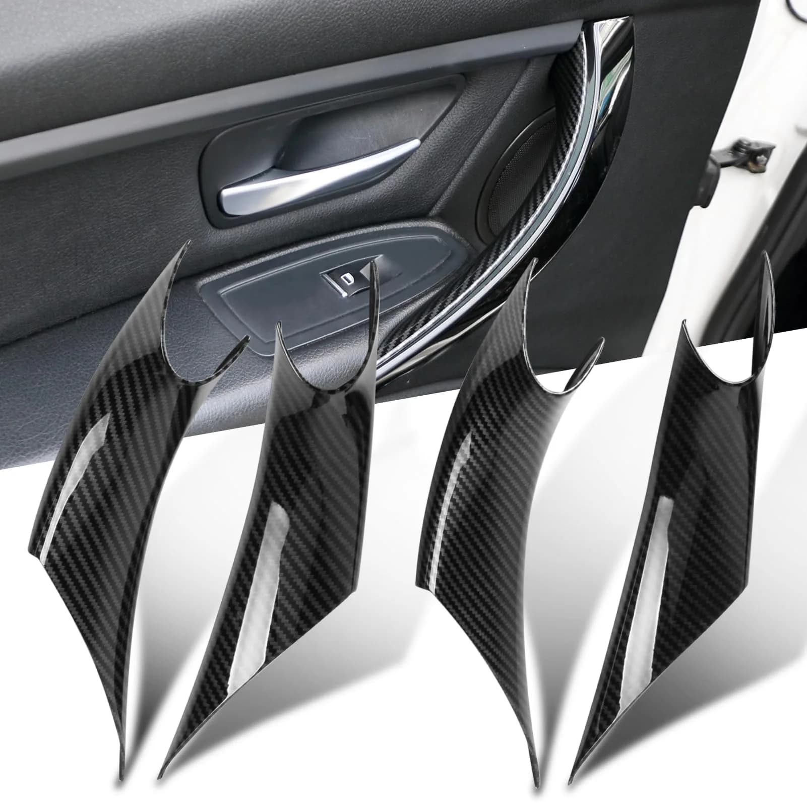 Jaronx Carbon Fiber 4-Piece All Doors Handle Covers for BMW 3 & 4 Series - main product image
