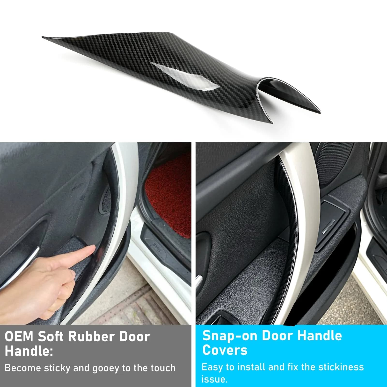 Jaronx Carbon Fiber 4-Piece All Doors Handle Covers for BMW 3 & 4 Series - view 2