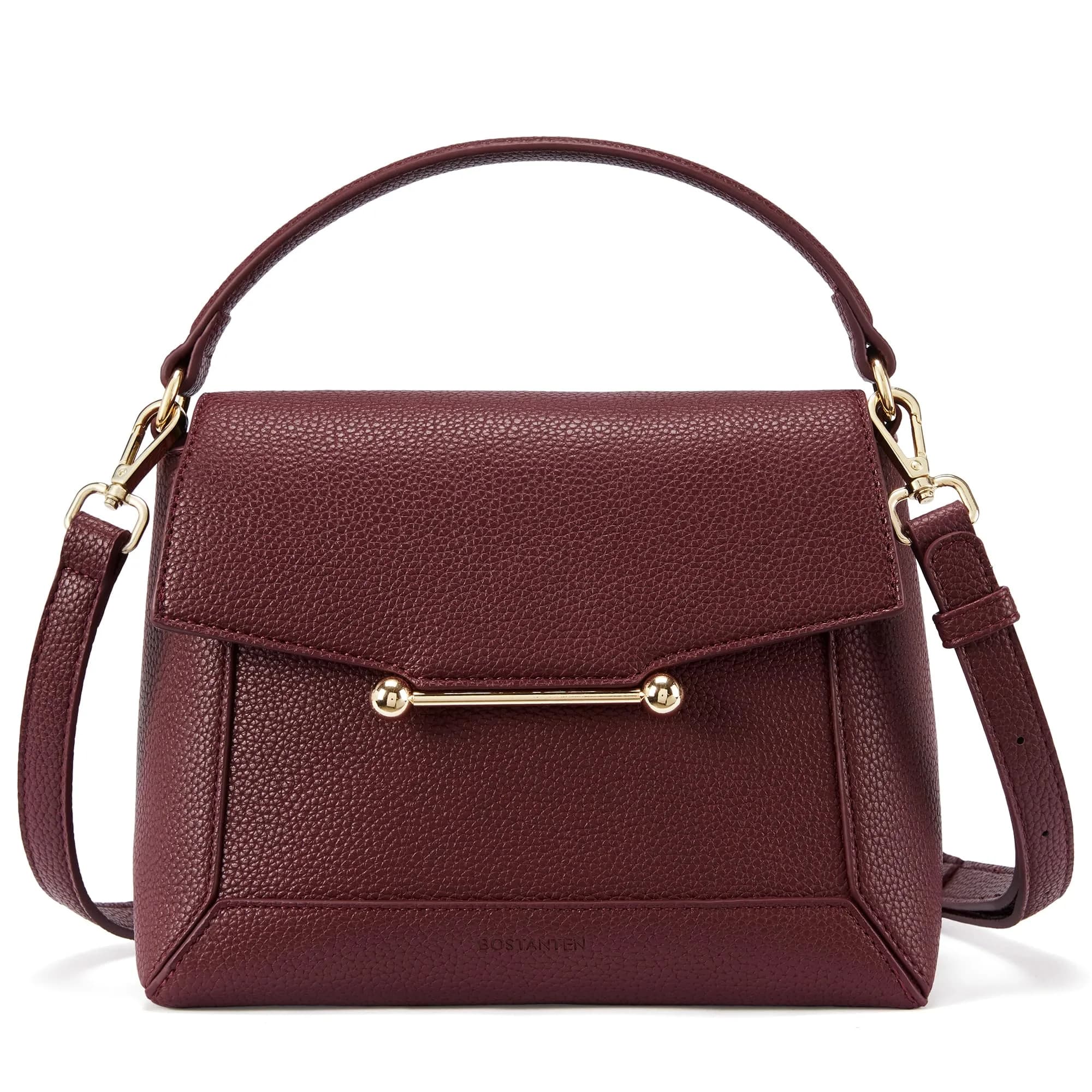BOSTANTEN Crossbody Purse for Women Vegan Leather Shoulder Purse | Compact, Stylish, Secure — Red