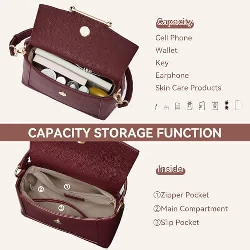 BOSTANTEN Crossbody Purse for Women Vegan Leather Shoulder Purse | Compact, Stylish, Secure thumbnail 6