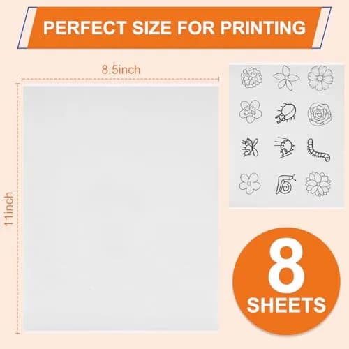 FURWEY Water Soluble Stabilizer for Embroidery,8PCS 8.5x11,Self Adhesive | Wash Away, Printable & Versatile thumbnail 2