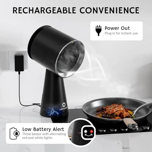 AIRTHEREAL RH180B Rechargeable Portable Range Hood 220V Compatible | 25.4 cm (10 in) Compact Desktop Design thumbnail 8