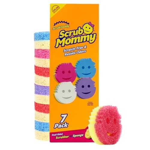 Scrub Daddy Scrub Mommy Kitchen Sponges 7 Count (Pack of 1) | Dual-Sided Scrubber for Dishes & Spills thumbnail 1