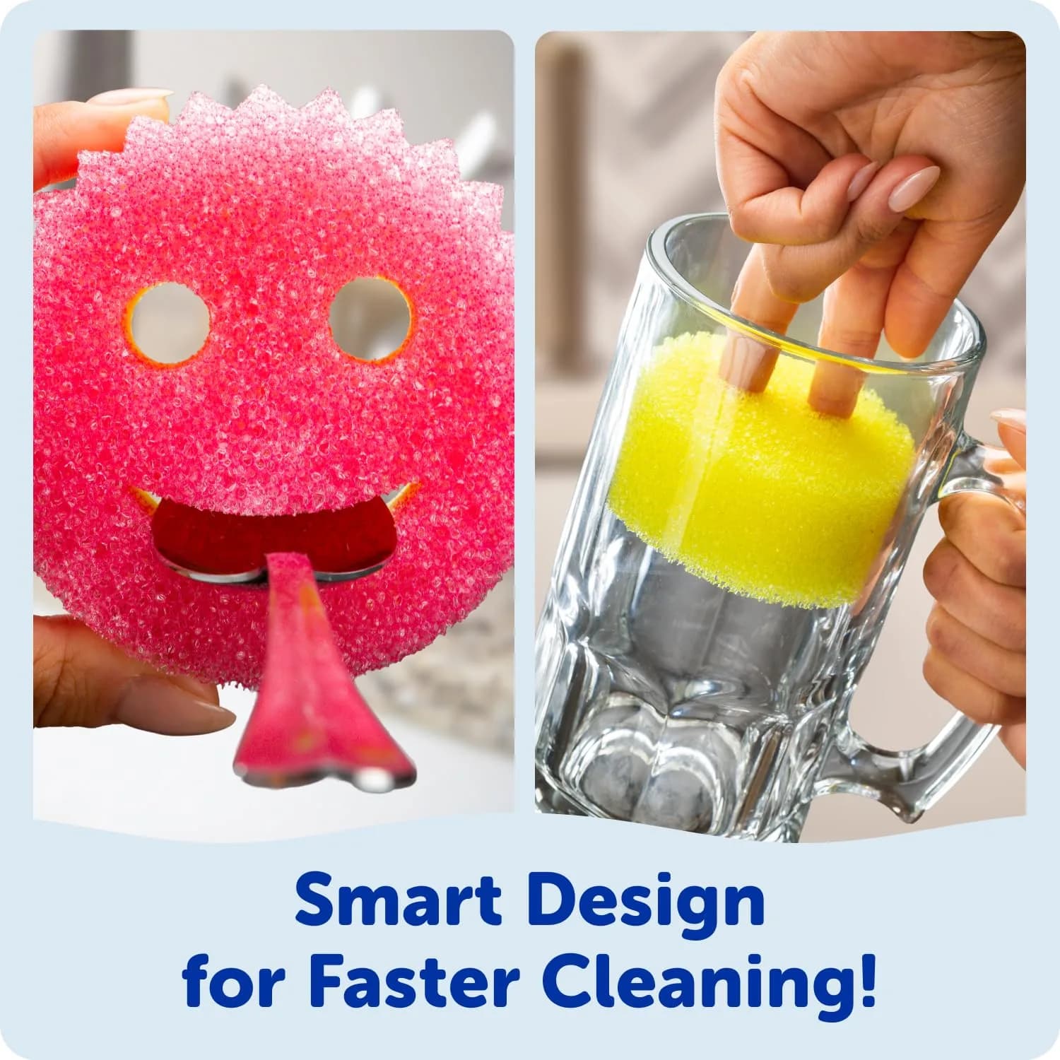 Scrub Mommy Exclusive 9-Count Kitchen Sponge Set | Dual-Sided Non-Scratch Cleaning Sponges - view 4