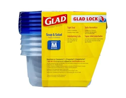 Glad Medium Rectangle Food Storage Containers 24 Oz | Leak-Resistant, Microwave & Dishwasher Safe thumbnail 6