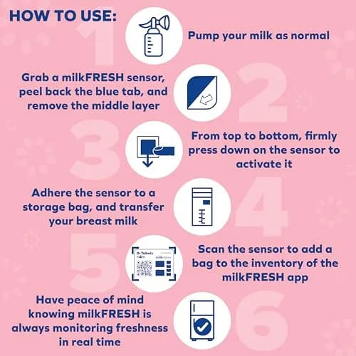 Dr. Talbot's Mom MilkFresh Breast Milk Sensors - 20 Pack | Tracks Time & Temperature for Freshness thumbnail 3