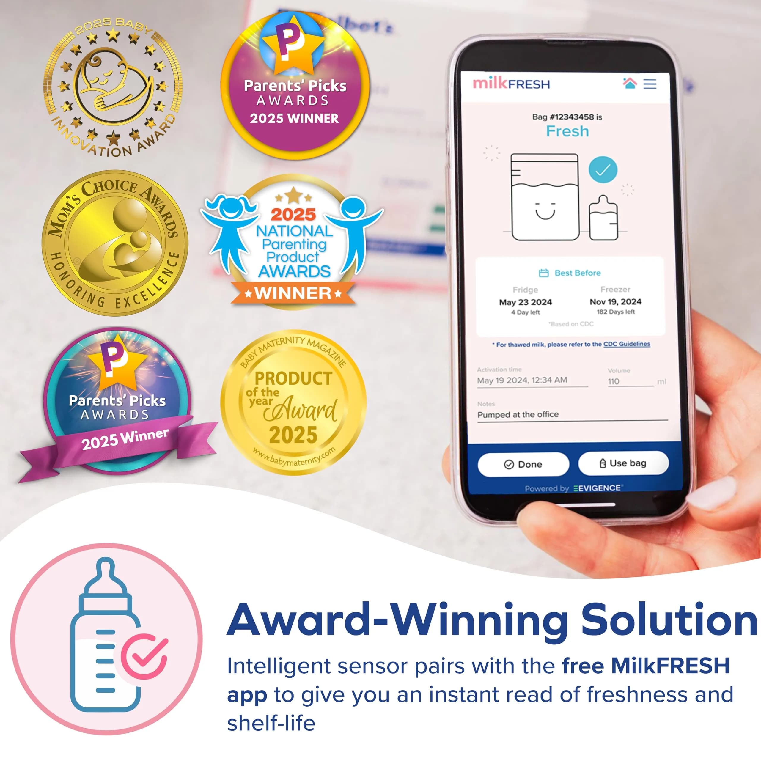 Dr. Talbot's Mom MilkFresh Breastmilk Freshness Sensors (48-Count) | App-Enabled Temperature & Time Monitoring - view 2
