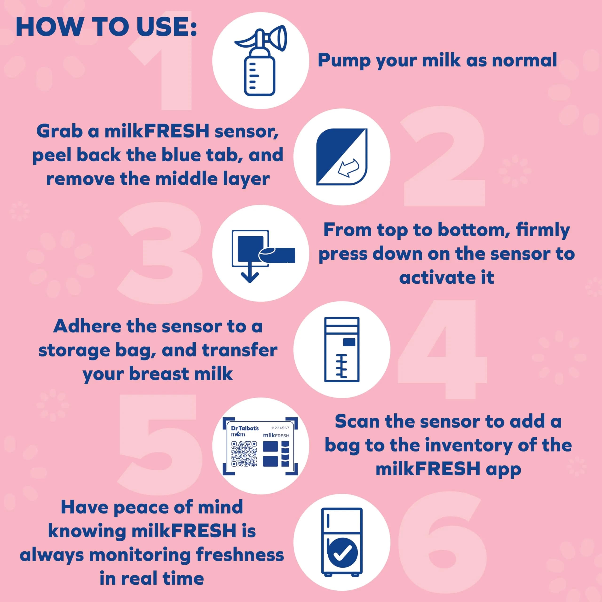 Dr. Talbot's Mom MilkFresh Breastmilk Freshness Sensors (48-Count) | App-Enabled Temperature & Time Monitoring - view 3